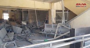 صورة من الأضرار التي لحقت بمطار دمشق الدولي جراء العدوان الإسرائيلي